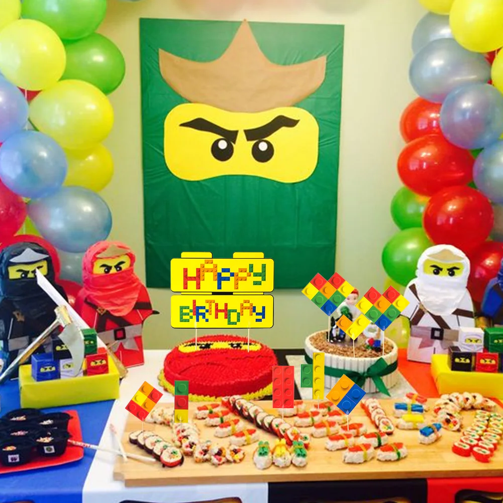 Набор из 9 строительных блоков кирпичная тема набор топов для кексов топпер торта