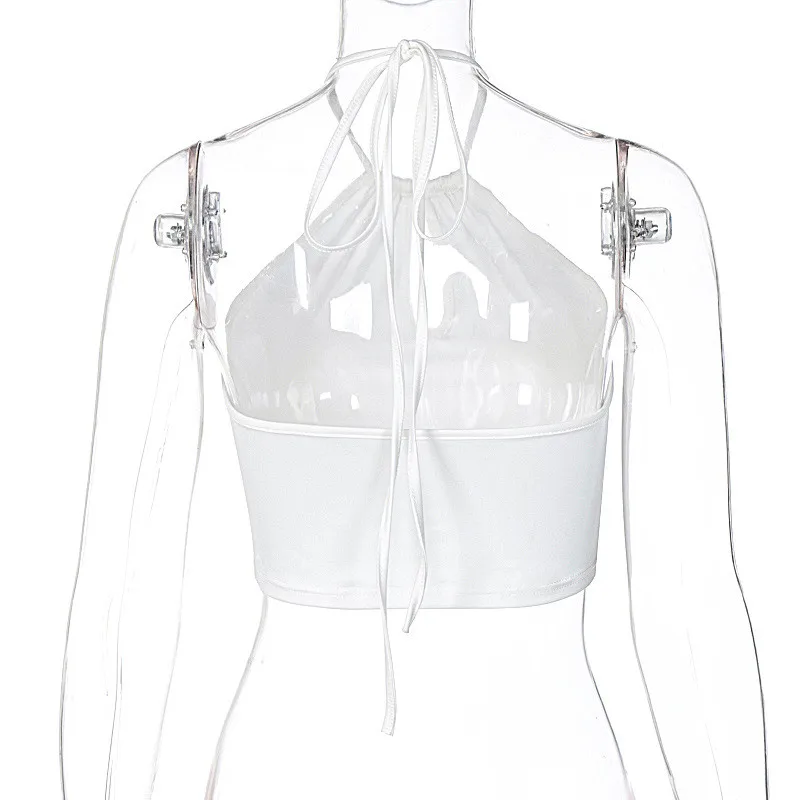 Женский плиссированный топ FANTOYE укороченный на бретельках с открытой спиной