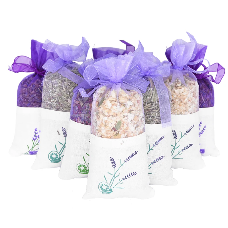 

Natural Dried Flowers Rose Jasmine Lavender Bud Flower Sachet Bag Aromatherapy Wardrobe Desiccant Sachet Car Room Air Freshener