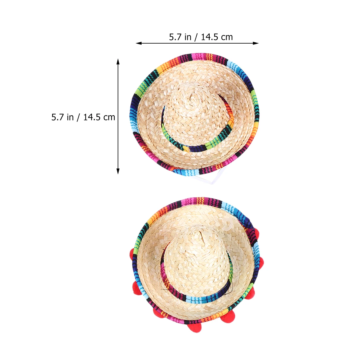 3 шт. соломенная мини-шляпа Sombrero из натуральной соломы для украшения дня рождения