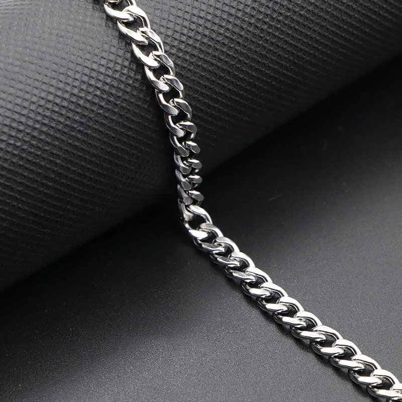 Curb Cuban Link Chain Suit Stainless Steel 1M 6mm 7mm Width For DIY Man Women Necklace Choker Bracelet Bangle Jewelry Making