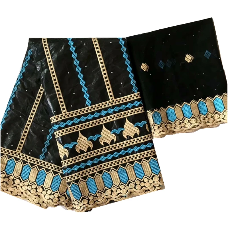 Африканская ткань Синяя Раковина богатая хлопок базин брод 2020 новейший