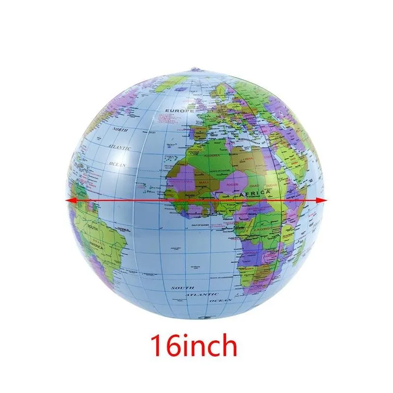 

Inflatable Globe Education Geography Toy Map Balloon Beach Ball 40cm Develop Intelligence Non-toxic Materials Pvc Durable Map
