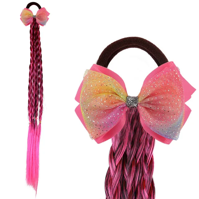 Новый 4 5 дюймов кружевное платье с бантом и принтом в виде твист парик для девочек