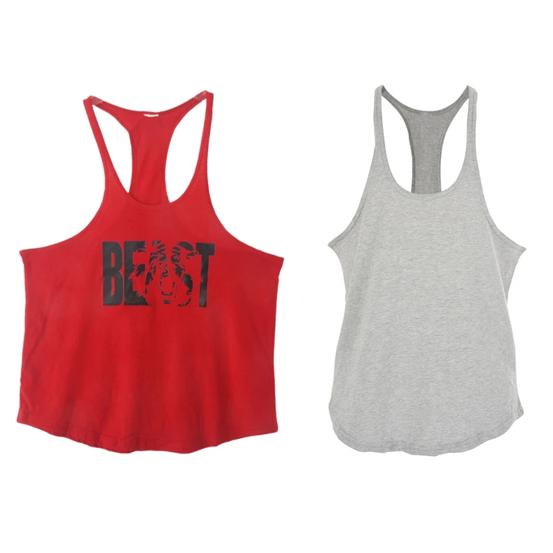 

2 шт., мужские хлопковые майки для спортзала