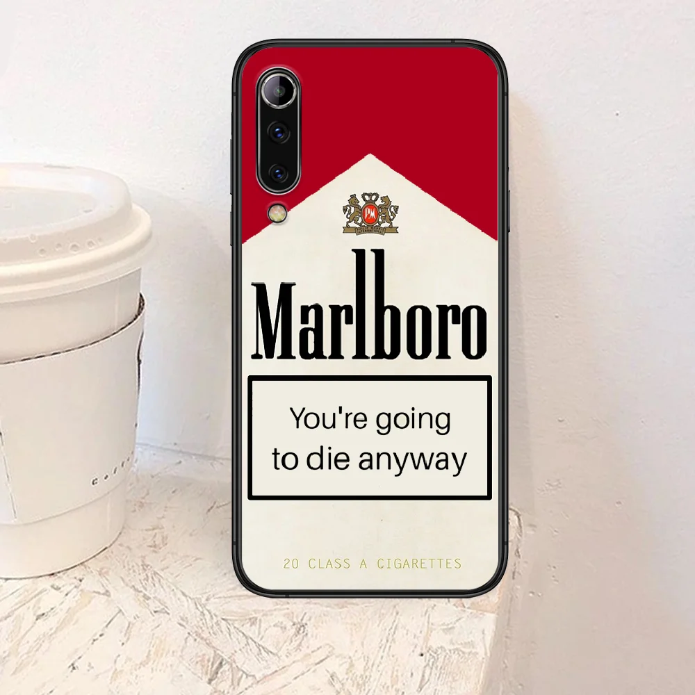 

marlboros cigarette Phone Case For Xiaomi Mi Note 10 A3 9 MAX 3 A2 8 9 Lite Pro Ultra black Etui Luxury Bumper 3D Prime Silicone