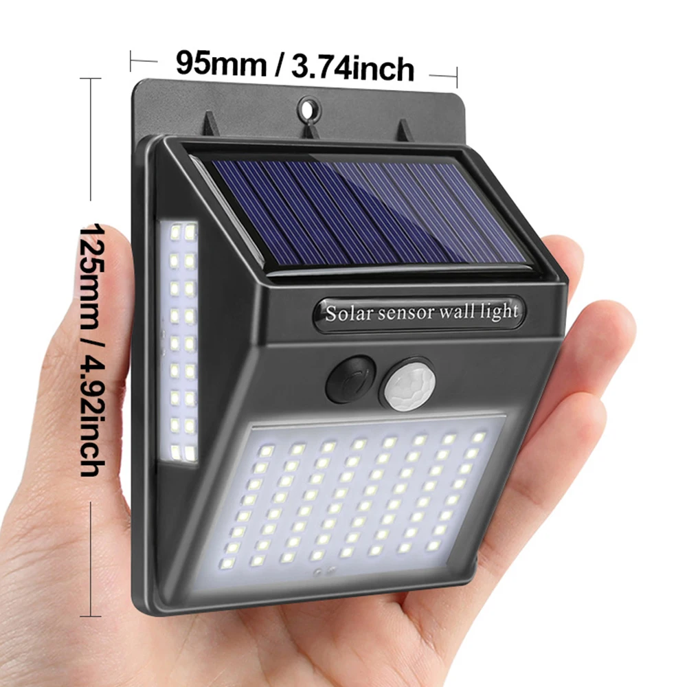 SANYI 100 шт. SMD2835 Солнечный сенсорный настенный светильник с датчиком движения PIR