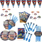 Blaze Monster Machines, дизайнерские декоративные чашки, тарелки, Детские сувениры, посуда для детского душа, стеклянные флажки, набор из посуда для вечеринки в честь Дня Рождения