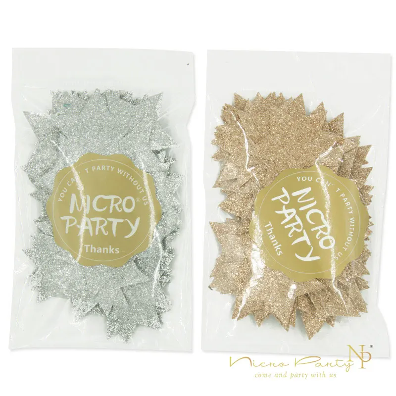 Nicro 100 шт Звездные украшения на Рамадан Серебряная бронзовая Золотая бумага