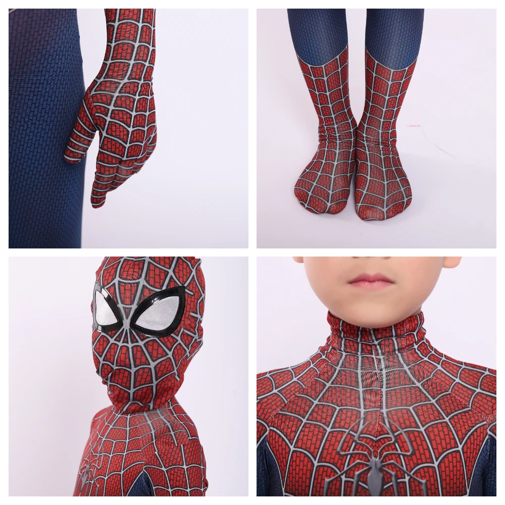 Детский Человек паук raimi Косплей костюмы Боди Комбинезоны на Хэллоуин костюм