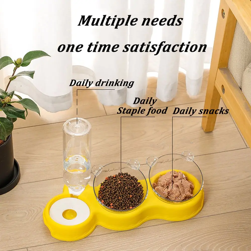

New Automatic Feeder Dual purpose Pets Double bowls Dog Dish Cat Bowl