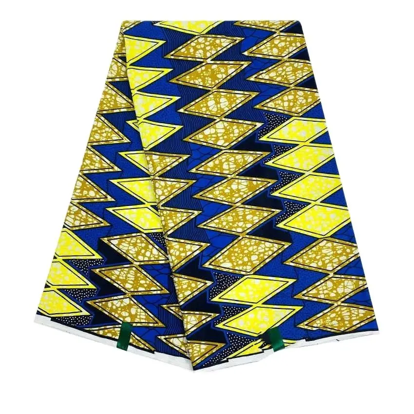 

African Wax Fabric Cotton Material 6Yard Nigerian Ankara Block Prints Batik High Quality Sewing Cloth for dresses sewing