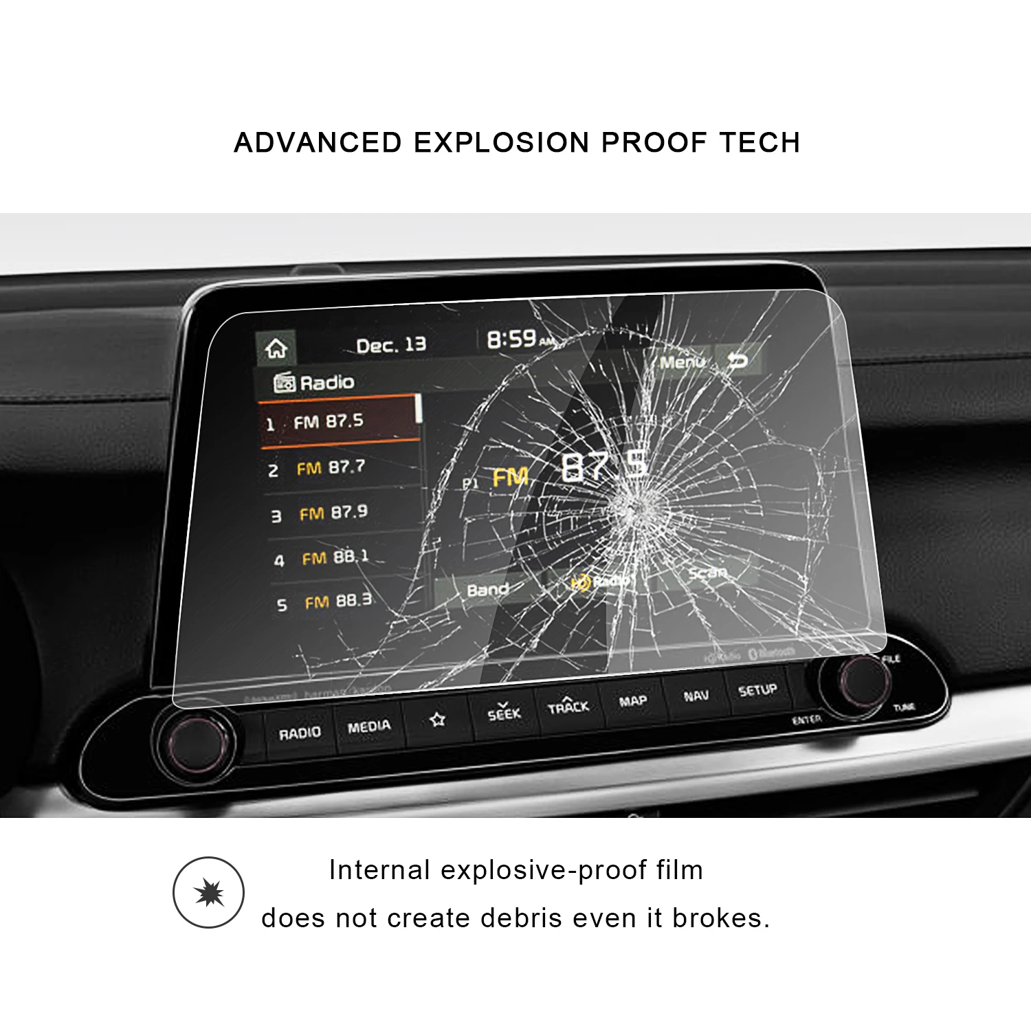 ruiya for fortestinger 2019 8 inch car navigation touch display screen protector auto interior accessories tempered glass film free global shipping