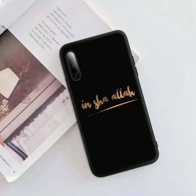 

Islamic Muslim Bismillah Black Matte Phone Case For Redmi Note 6 8 9 Pro Max 9s 8t 7 5A 5 4 4x Cover