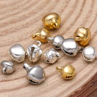 new 50pcs diy small bells pendants hanging christmas tree ornaments handmade crafts jewellery making accessories gold silver