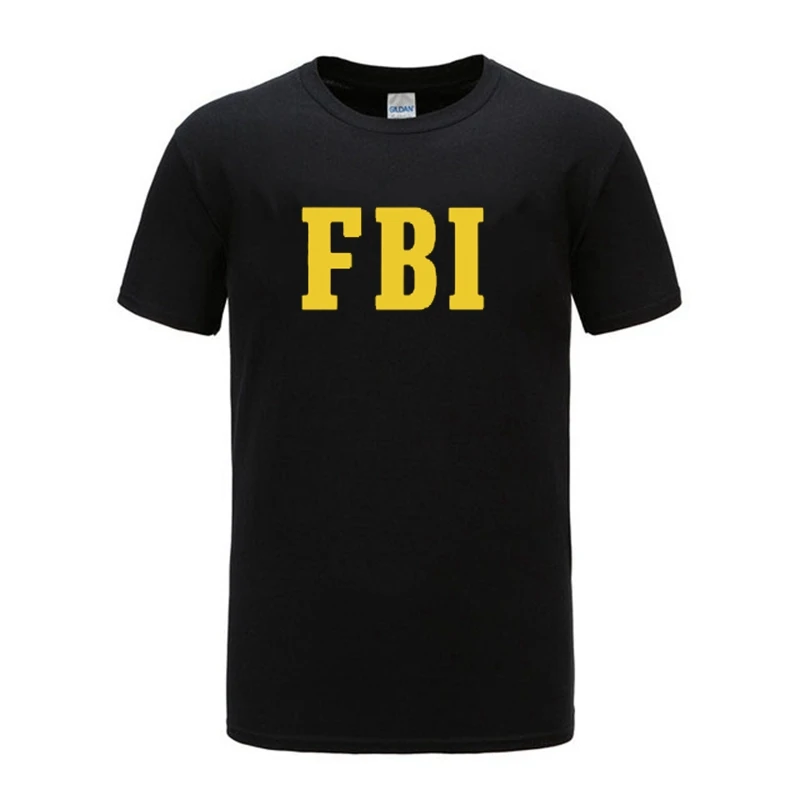 

FBI men T shirt agent secret service police CIA Staff Men Front and Back Print Tshirt Summer Short Sleeve Tops Tees T-Shirt