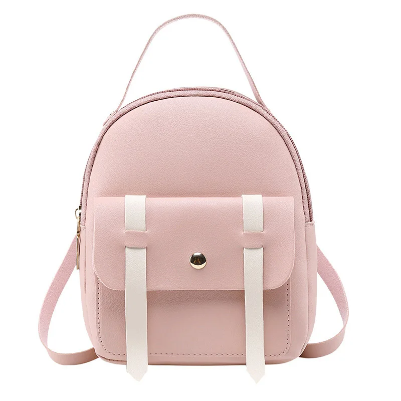 

Droppshiping Contrast Color Backpack Women Mini Casual Travel PU Bag Multifunctional Bags d88