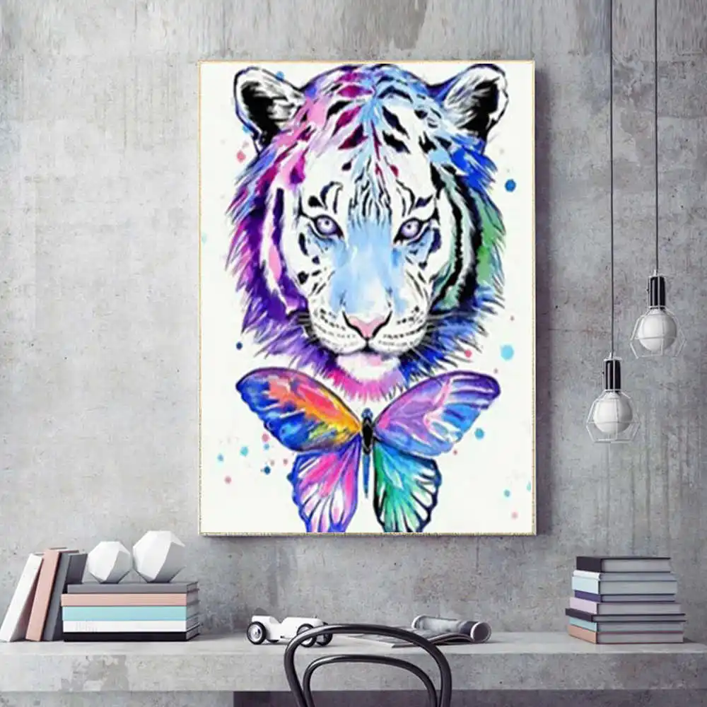 Набор для рисования по номерам на холсте 40x50 см тигр | Дом и сад