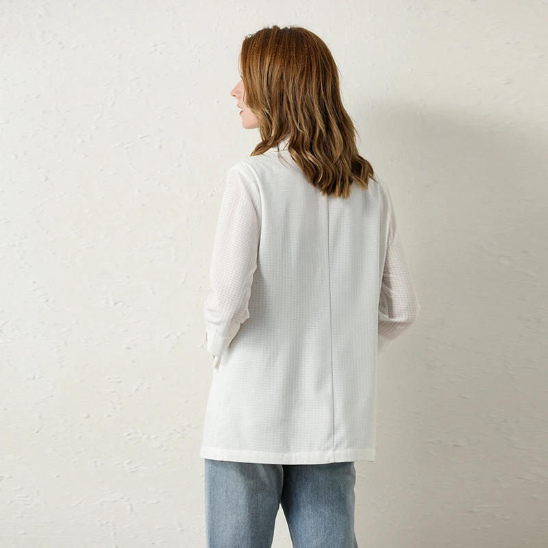 

2020 women's white autumn jacket women's single-breasted blazer women's jacket formal coat