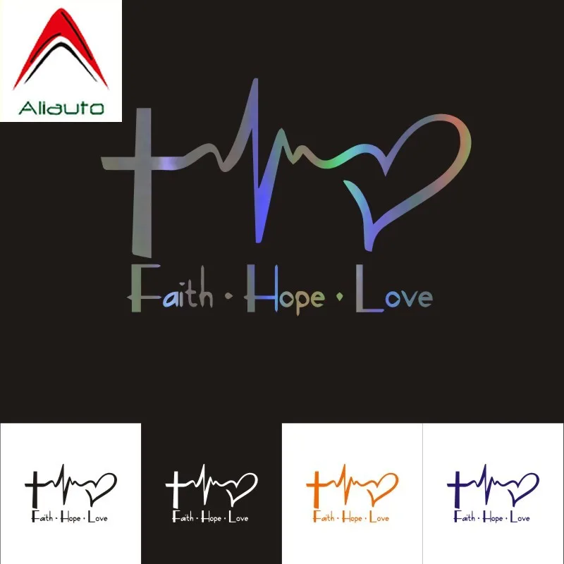 Забавная Автомобильная наклейка Aliauto с надписью Faith Hope Love для автомобиля