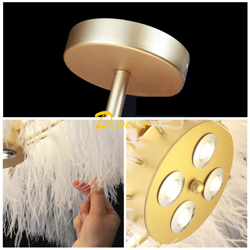 

Nordic Feather Pendant Lights for Bedroom Luxury Home Living Room Decoration Pendant Lamp Hanging Lamp Indoor Castle Indoor Lamp
