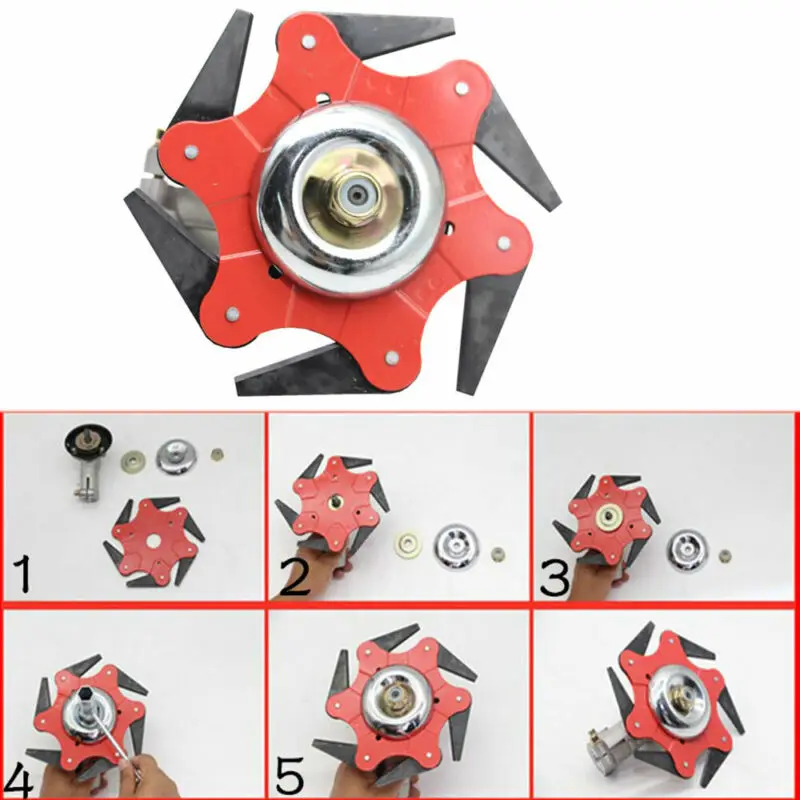 Универсальные 6 стальных лезвий бритвы травы Щетка Очиститель триммер головка