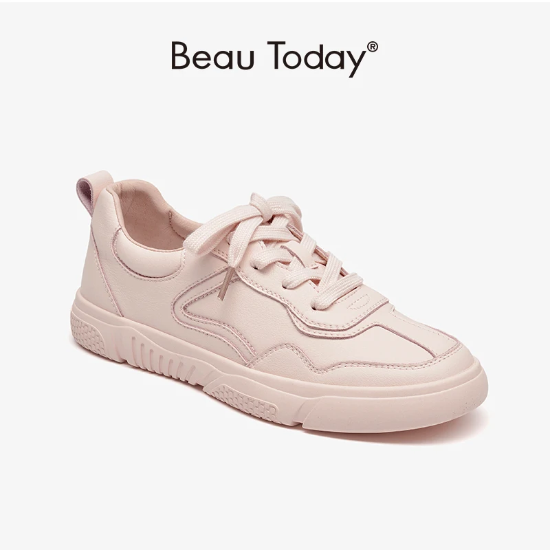 BeauToday/классические белые кроссовки Женская повседневная обувь из натуральной