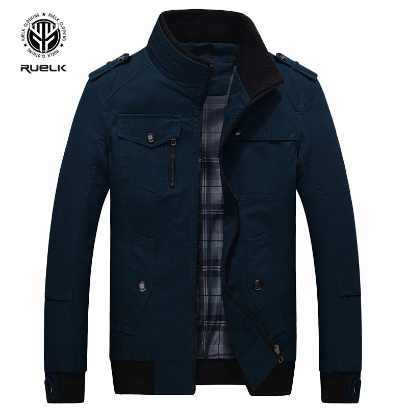Новое поступление 2021 мужская куртка и пальто RUELK деловая Черная Мужская ветровка