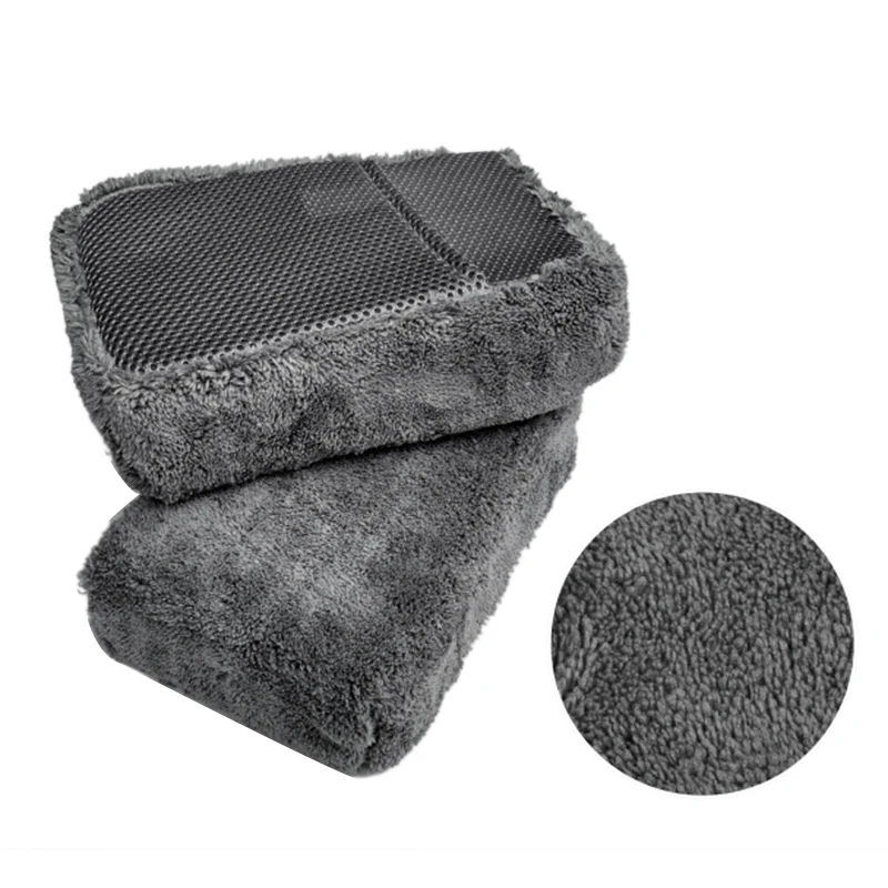 

Coral Velvet Car Washing Sponge Is Super Absorbent and Does Not Lose Hair with Pocket Mesh Hole Wiping Sponge Block