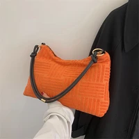 womens candy color shoulder bag plush clutch small purse 2022 fashion hobos bags for female daily armpit tote shopping handbag