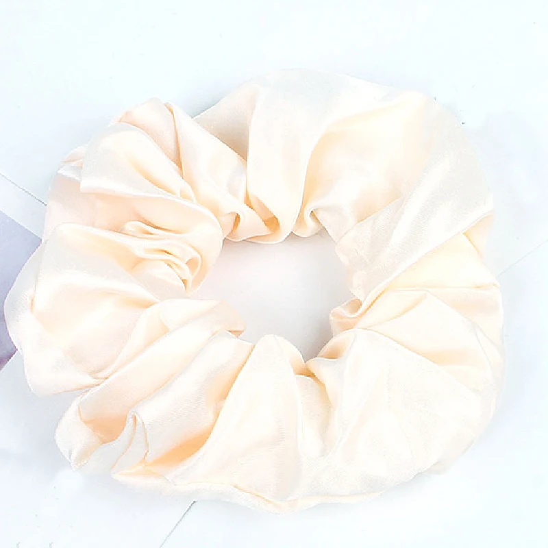 Solid Color Silk like Scrunchie Hairbands Hair tie Accessories Satin Stretch Ponytail Holders Handmade Gifts |