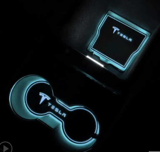 Автомобильный светодиодный светильник для Tesla Model 3 держатель стакана интерьер USB