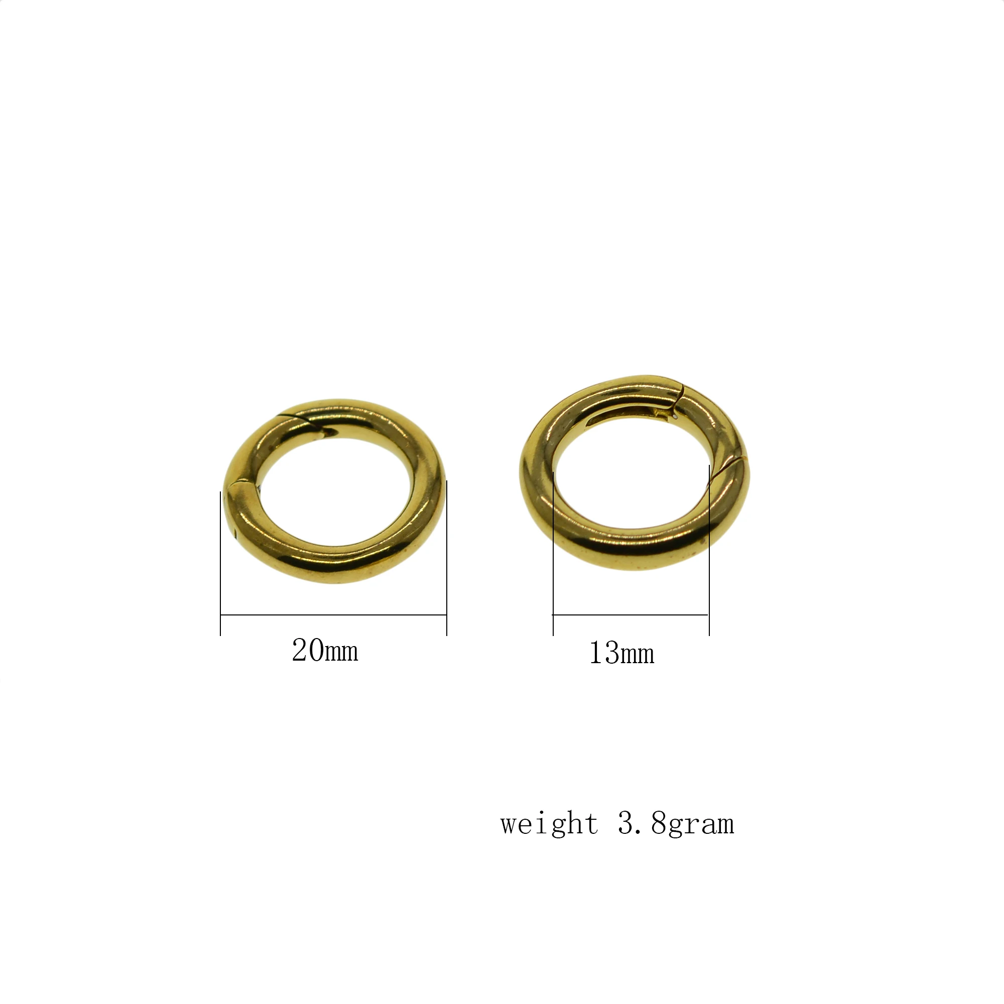 6pcs Korea handmade 20mm 0.8inch Fine Solid Brass round circle snap spring Snap hook clasp jewelry DIY Accessory | Украшения и
