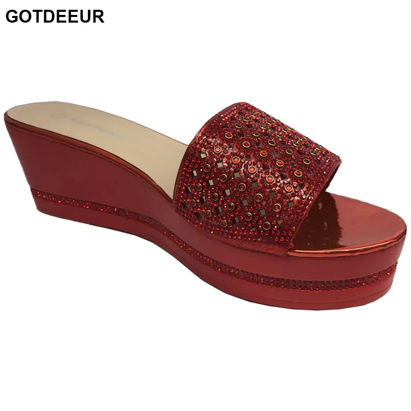 Новейший дизайн Женские вечерние туфли-лодочки в нигерийском стиле свадебные