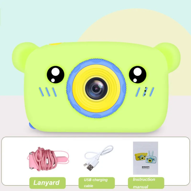 Детская цифровая Милая HD камера портативная 12 МП с прозрачным 2 дюймовым экраном