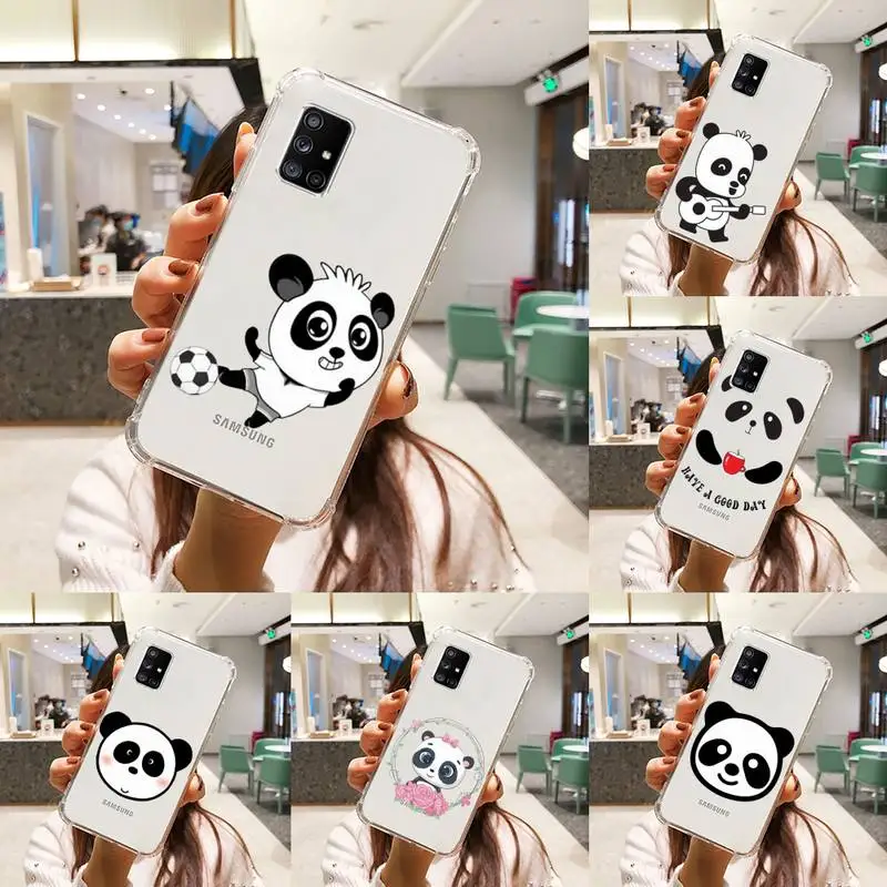 

lindo panda Phone Case Transparent For Samsung A51 A50 A71 A70 A81 M60S Note S21 S 20 10 9 8 11 E Plus Ultra