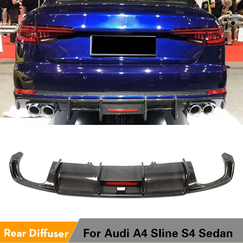 Per Spoiler a labbro diffusore paraurti posteriore in fibra di carbonio S4 per Audi A4 B9 Sline S4 A4 berlina 4 porte 2017 2018 2019 diffusore posteriore