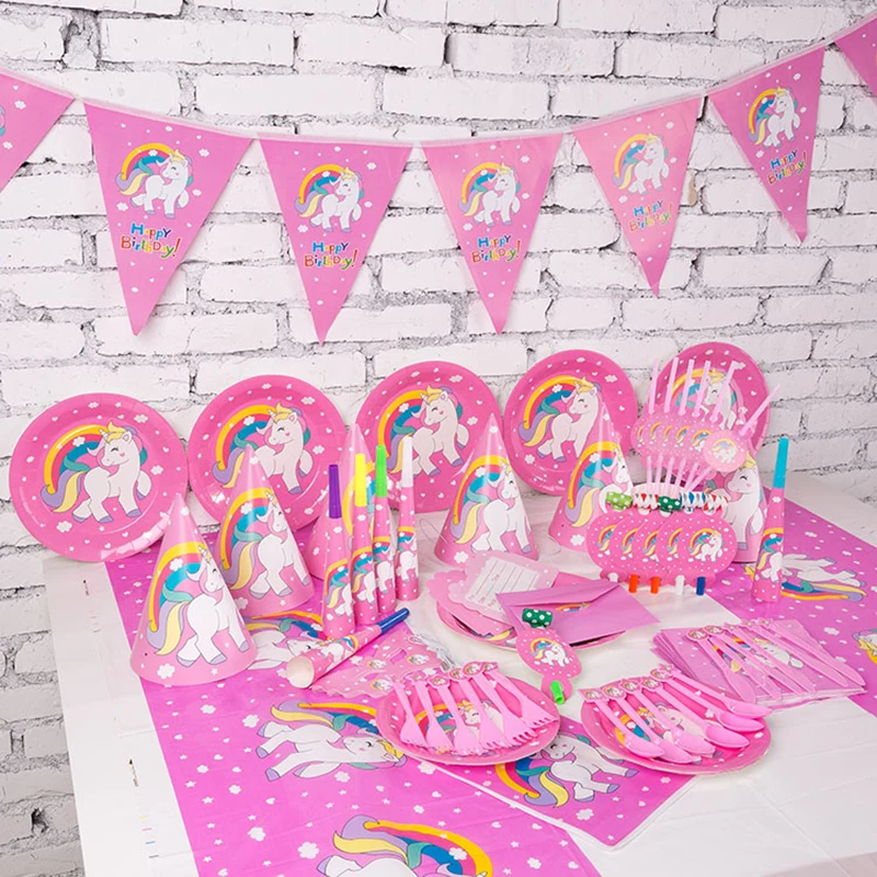 Новая распродажа одноразовые украшения для детского дня рождения в виде пони |