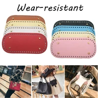 diy 52 holes pu leather bottom women bags for knitting wear resistant rectangle handbag craft accessories bag accessories