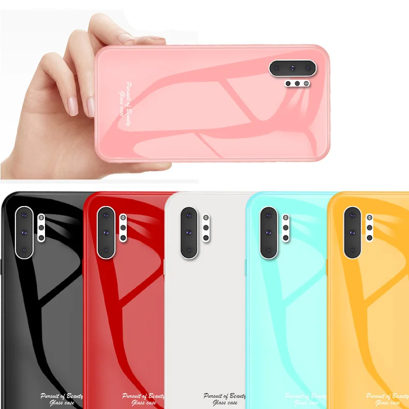 Мягкий ударопрочный чехол из ТПУ с рамкой закаленного стекла для samsung Galaxy Note 10 Plus