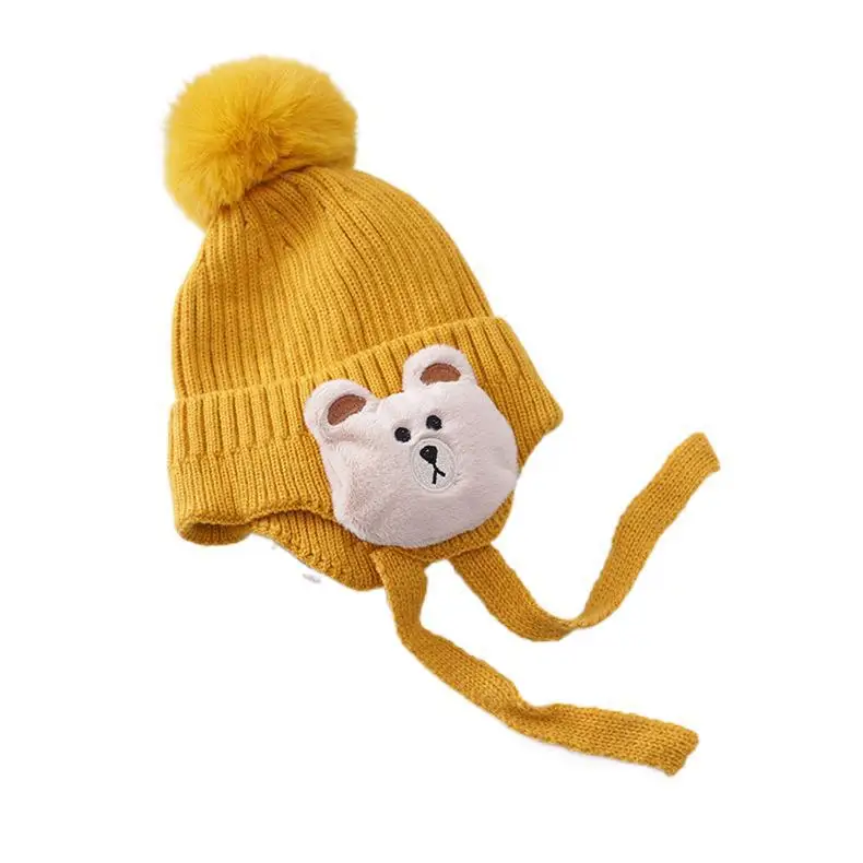 

Autumn and winter warm hat for baby cute animals warm and comfortable bear ear protection children's knitted hat