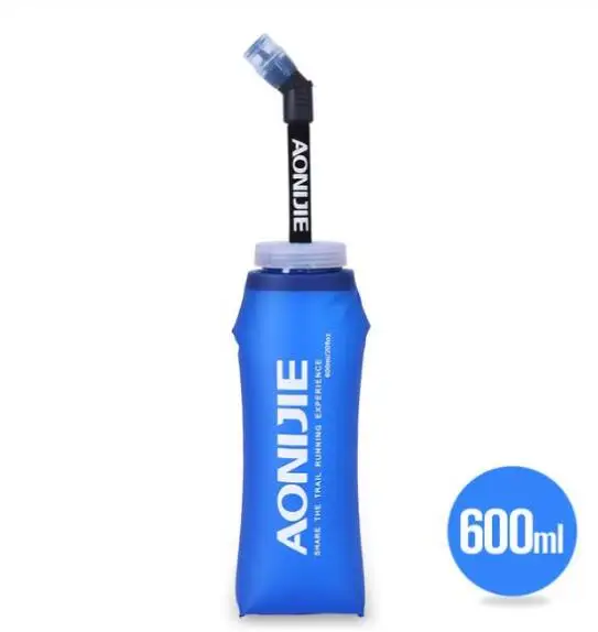 600ml Складная бутылка для воды AONIJIE без BPA, 250 мл, 420 мл, гидратационный водный Пузырь для бега, марафона, велоспорта, походов - Цвет: 600ml