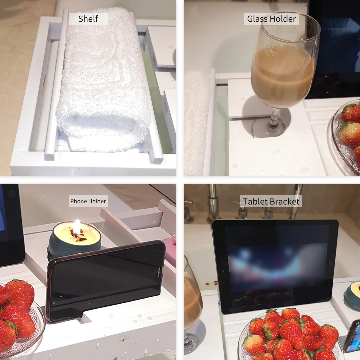 Органайзер для ванной бамбуковый поднос Регулируемый Поднос органайзер