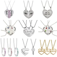 2 set best friend necklaces charm womens jewelry necklace pal birthday gift bff heart pendant friendship necklace choker