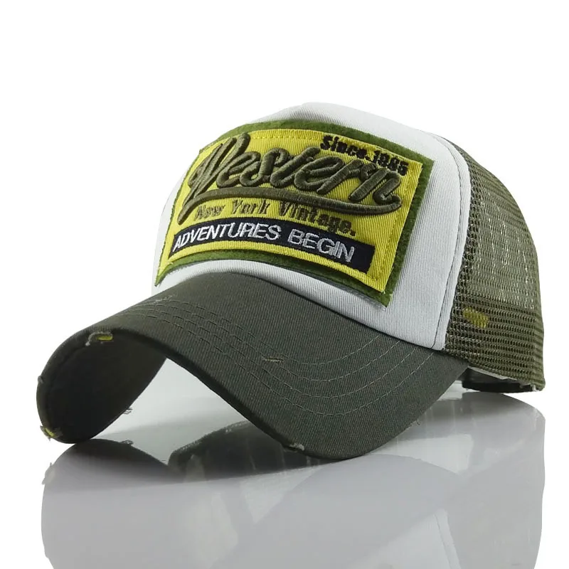 

Letter Embroidery Baseball Cap For Men Women Fashion Summer Breathable Mesh Washed Snapback Hip Hop Caps Cotton Trucker Hat