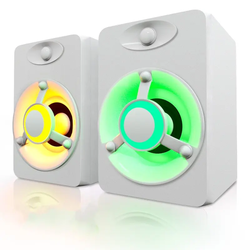 Mini Desktop Computer Speaker Colorful LED Light Heavy Bass Subwoofer Home Audio Oратор for PC / Laptop MP3 Smartphones | Электроника