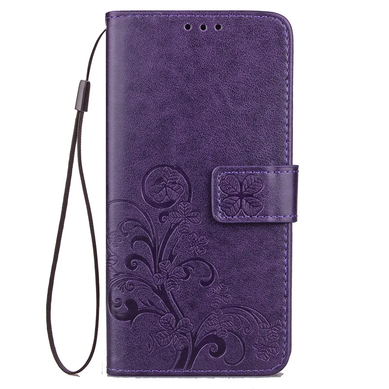 Leather Flip Phone Case For Samsung Galaxy S3 S4 S5 Mini S6 S7 Edge S8 S9 Plus Note 2 3 4 5 8 3D Clover Embossed Cover Capa | Мобильные