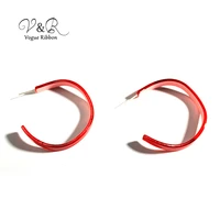 post big c hoop earring red blue acrylic green leaf love letter and real clip earring 2019 trend