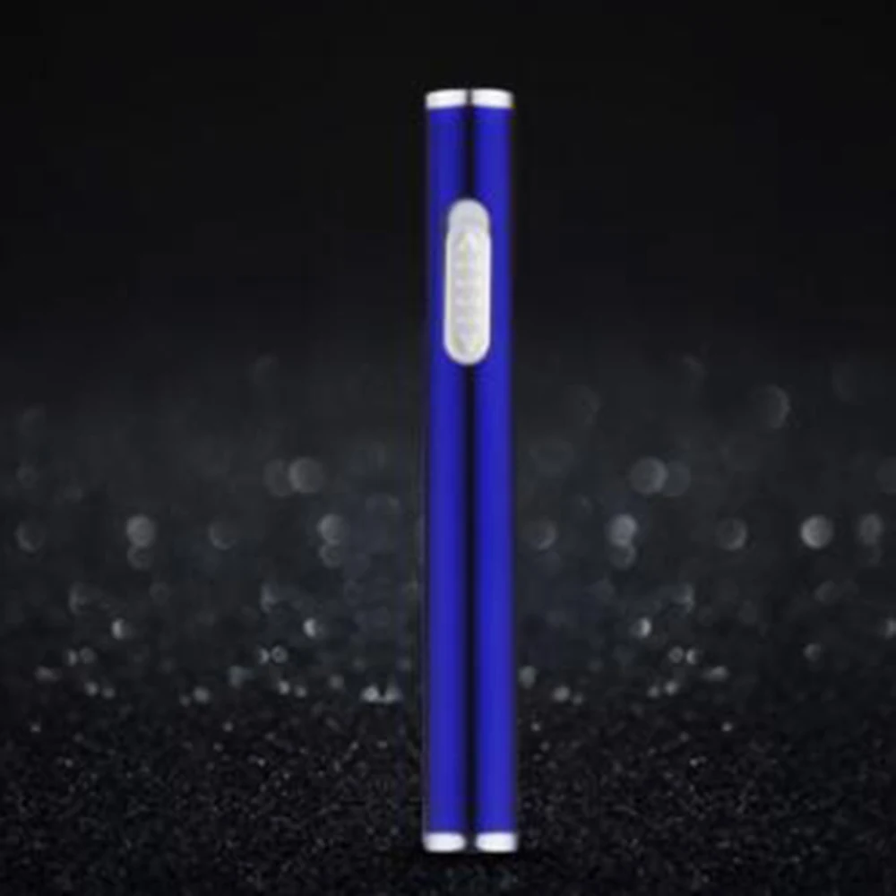 Мини тонкая USB зарядка Зажигалка металлическая перезаряжаемая Электронная