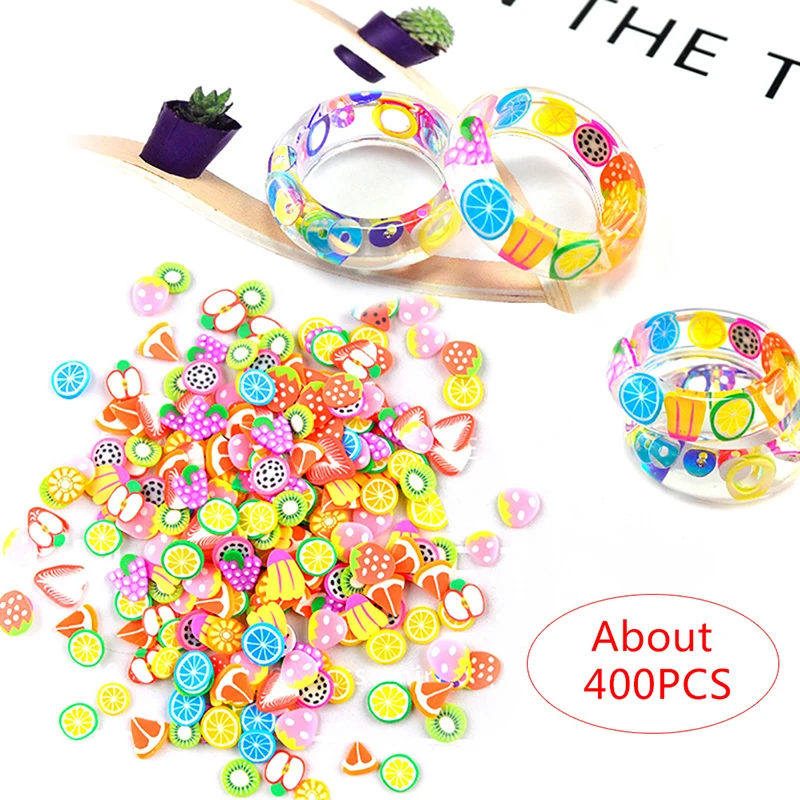

Mixed Polymer Soft Clay Fruit Heart Five Star Snowflakes Candy Slices Sprinkles For Crafts DIY Making Nail Art Decorations
